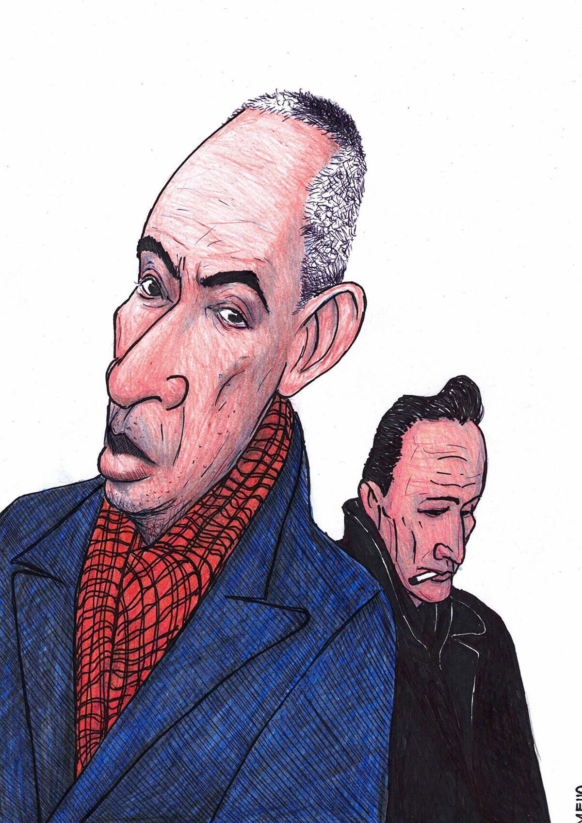 Ilustração: Kamel Daoud e Albert Camus por Mello