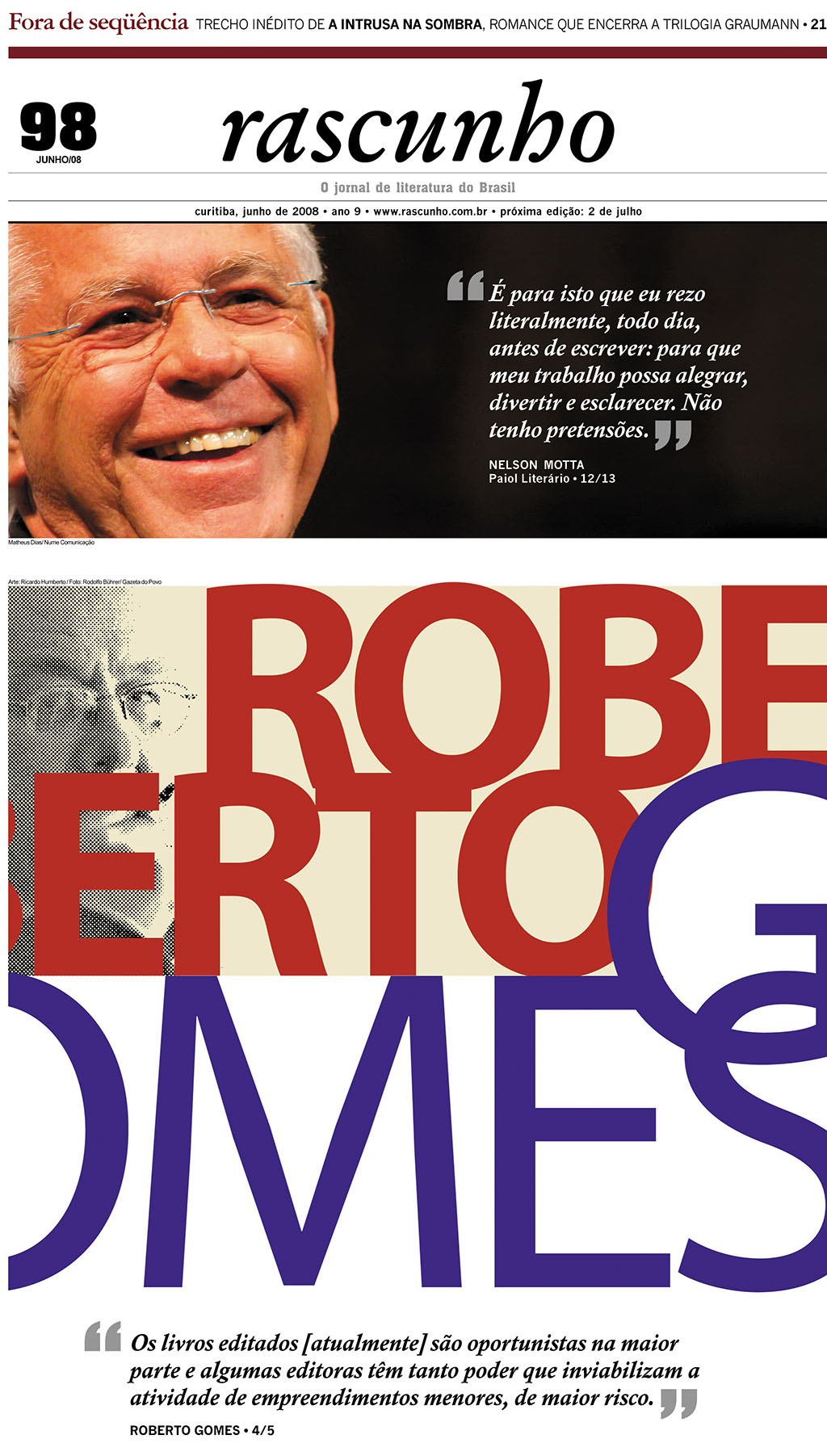 Arte da capa: Ricardo Humberto. Foto: Rodolfo Bührer, Matheus Dias/ Nume Comunicação